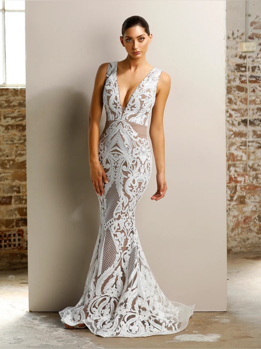 Jadore gown in ivory and nude
